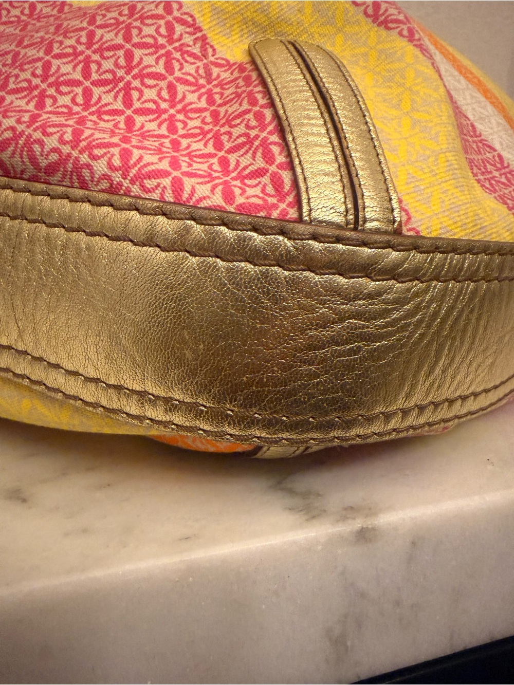 Loewe Anagram "New Road" Striped Canvas Fiesta Satchel XL Bag-GUC! - Picture 11 of 17